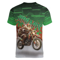 Braaap Christmas Women V-Neck T-Shirt Motocross Santa - Wonder Print Shop
