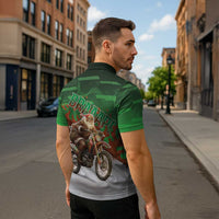 Braaap Christmas Zipper Polo Shirt Motocross Santa - Wonder Print Shop