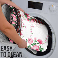 Red Romanian National Costume Bathroom Set Peony Flowers Traditional Folk Pattern - Wonder Print Shop