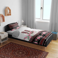 Red Romanian National Costume Bedding Set Peony Flowers Traditional Folk Pattern - Wonder Print Shop