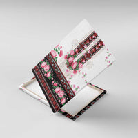 Red Romanian National Costume Canvas Wall Art Peony Flowers Traditional Folk Pattern - Wonder Print Shop