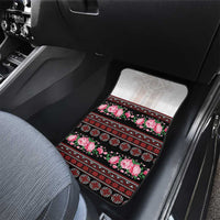 Red Romanian National Costume Car Mats Peony Flowers Traditional Folk Pattern - Wonder Print Shop