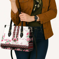 Red Romanian National Costume Leather Bag Peony Flowers Traditional Folk Pattern - Wonder Print Shop