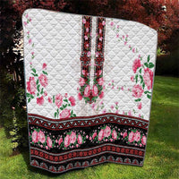 Red Romanian National Costume Quilt Peony Flowers Traditional Folk Pattern - Wonder Print Shop