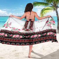 Red Romanian National Costume Sarong Peony Flowers Traditional Folk Pattern - Wonder Print Shop