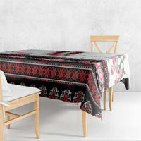 Red Romanian National Costume Tablecloth Peony Flowers Traditional Folk Pattern - Wonder Print Shop