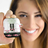 Green Romanian National Costume AirPods Case Peony Flowers Traditional Folk Pattern - Wonder Print Shop