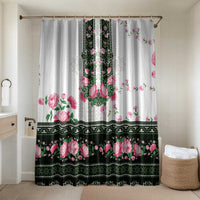 Green Romanian National Costume Bathroom Set Peony Flowers Traditional Folk Pattern - Wonder Print Shop