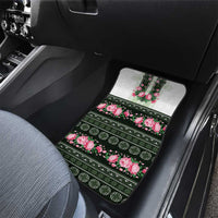 Green Romanian National Costume Car Mats Peony Flowers Traditional Folk Pattern - Wonder Print Shop