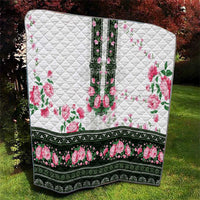 Green Romanian National Costume Quilt Peony Flowers Traditional Folk Pattern - Wonder Print Shop