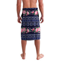 Navy Romanian National Costume Lavalava Peony Flowers Traditional Folk Pattern - Wonder Print Shop