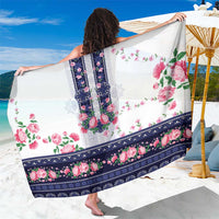 Navy Romanian National Costume Sarong Peony Flowers Traditional Folk Pattern - Wonder Print Shop