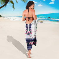 Navy Romanian National Costume Sarong Peony Flowers Traditional Folk Pattern - Wonder Print Shop