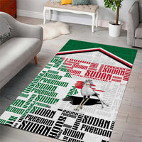 Sudan Area Rug Secretary Bird With Typography Patterns - Wonder Print Shop