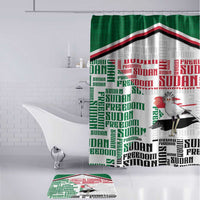 Sudan Bathroom Set Secretary Bird With Typography Patterns - Wonder Print Shop