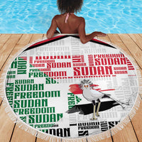 Sudan Beach Blanket Secretary Bird With Typography Patterns - Wonder Print Shop