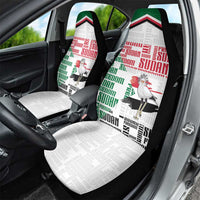 Sudan Car Seat Cover Secretary Bird With Typography Patterns - Wonder Print Shop