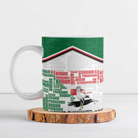 Personalized Sudan Ceramic Mug Secretary Bird With Typography Patterns - Wonder Print Shop