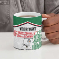 Personalized Sudan Ceramic Mug Secretary Bird With Typography Patterns - Wonder Print Shop