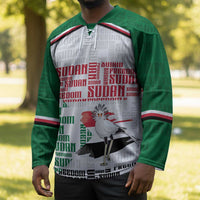Personalized Sudan Hockey Jersey Secretary Bird With Typography Patterns - Wonder Print Shop