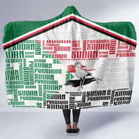 Sudan Hooded Blanket Secretary Bird With Typography Patterns - Wonder Print Shop