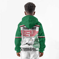 Personalized Sudan Kid Hoodie Secretary Bird With Typography Patterns - Wonder Print Shop