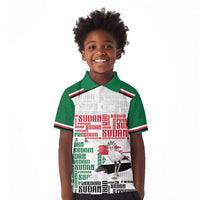 Personalized Sudan Kid Polo Shirt Secretary Bird With Typography Patterns - Wonder Print Shop