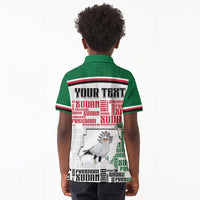 Personalized Sudan Kid Polo Shirt Secretary Bird With Typography Patterns - Wonder Print Shop