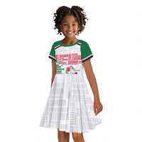 Personalized Sudan Kid Short Sleeve Dress Secretary Bird With Typography Patterns - Wonder Print Shop