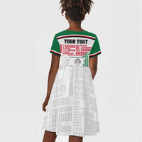 Personalized Sudan Kid Short Sleeve Dress Secretary Bird With Typography Patterns - Wonder Print Shop