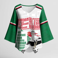 Personalized Sudan Kimono Sleeve Blouse Secretary Bird With Typography Patterns - Wonder Print Shop