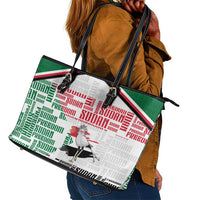 Sudan Leather Tote Bag Secretary Bird With Typography Patterns - Wonder Print Shop