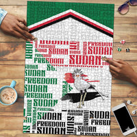 Sudan Puzzle Secretary Bird With Typography Patterns - Wonder Print Shop