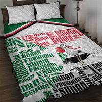 Sudan Quilt Bed Set Secretary Bird With Typography Patterns - Wonder Print Shop