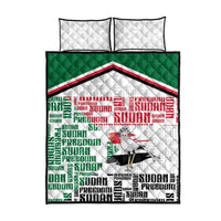 Sudan Quilt Bed Set Secretary Bird With Typography Patterns - Wonder Print Shop