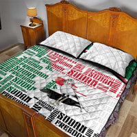 Sudan Quilt Bed Set Secretary Bird With Typography Patterns - Wonder Print Shop