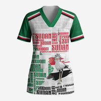 Personalized Sudan Scrub Top Secretary Bird With Typography Patterns - Wonder Print Shop