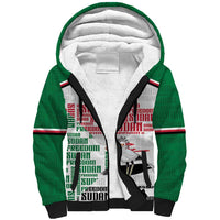 Personalized Sudan Sherpa Hoodie Secretary Bird With Typography Patterns - Wonder Print Shop