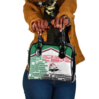 Sudan Shoulder Handbag Secretary Bird With Typography Patterns - Wonder Print Shop