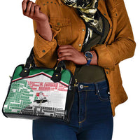 Sudan Shoulder Handbag Secretary Bird With Typography Patterns - Wonder Print Shop