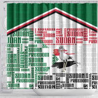 Sudan Shower Curtain Secretary Bird With Typography Patterns - Wonder Print Shop