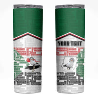 Personalized Sudan Skinny Tumbler Secretary Bird With Typography Patterns - Wonder Print Shop