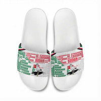 Sudan Slide Sandals Secretary Bird With Typography Patterns - Wonder Print Shop