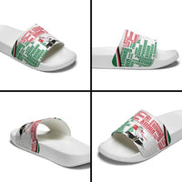 Sudan Slide Sandals Secretary Bird With Typography Patterns - Wonder Print Shop