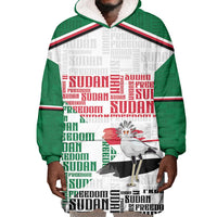 Personalized Sudan Wearable Blanket Hoodie Secretary Bird With Typography Patterns - Wonder Print Shop