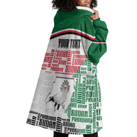 Personalized Sudan Wearable Blanket Hoodie Secretary Bird With Typography Patterns - Wonder Print Shop