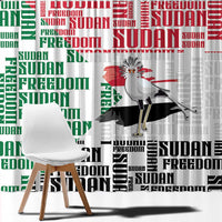 Sudan Window Curtain Secretary Bird With Typography Patterns - Wonder Print Shop