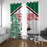 Sudan Window Curtain Secretary Bird With Typography Patterns - Wonder Print Shop