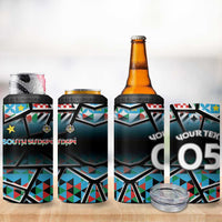 Custom South Sudan 4 in 1 Can Cooler Tumbler Geometric African Patterns - Wonder Print Shop