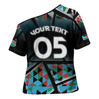 Custom South Sudan Cross Shoulder Shirt Geometric African Patterns - Wonder Print Shop